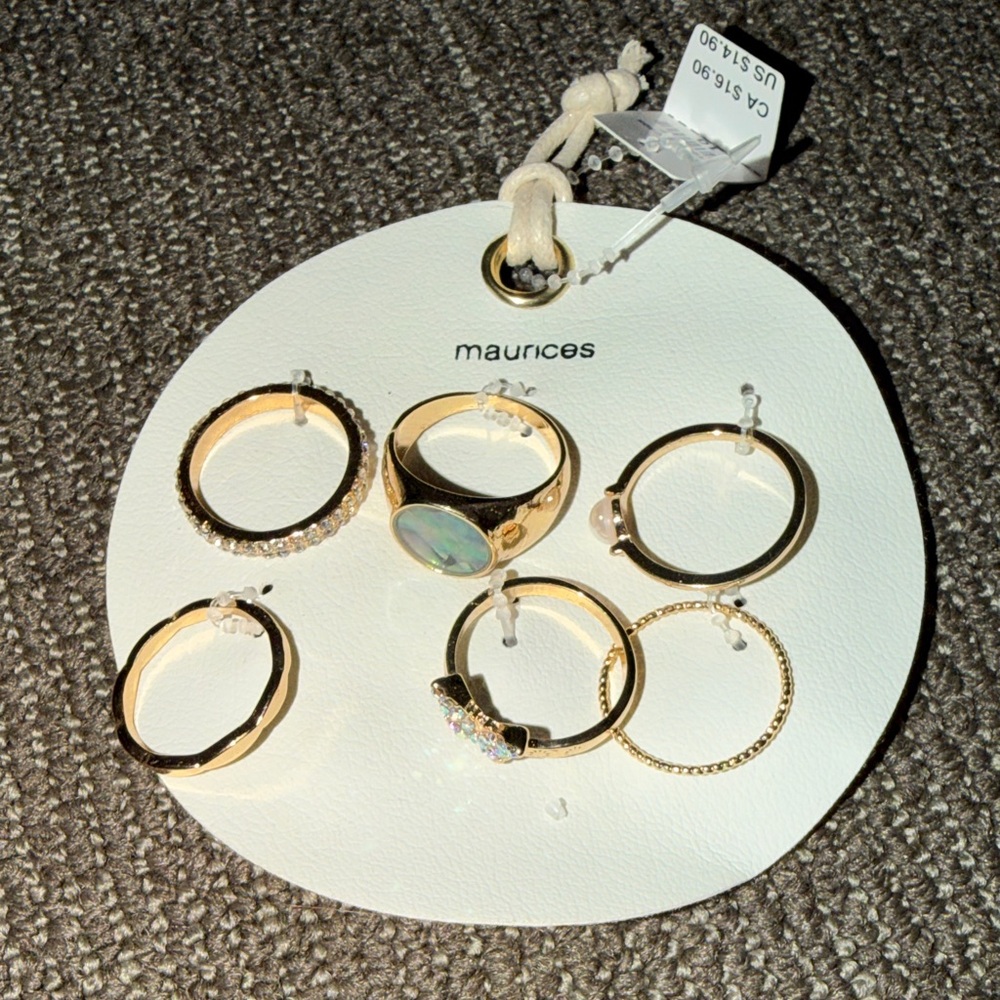 NWT Maurices Gold and Opal Ring Collection